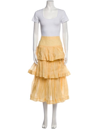 Zimmermann Linen Ruffle Embellishment Skirt Set