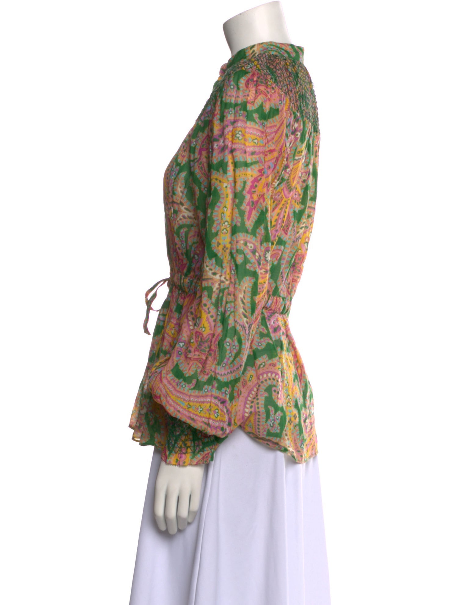 Zimmermann Printed Mock Neck Blouse