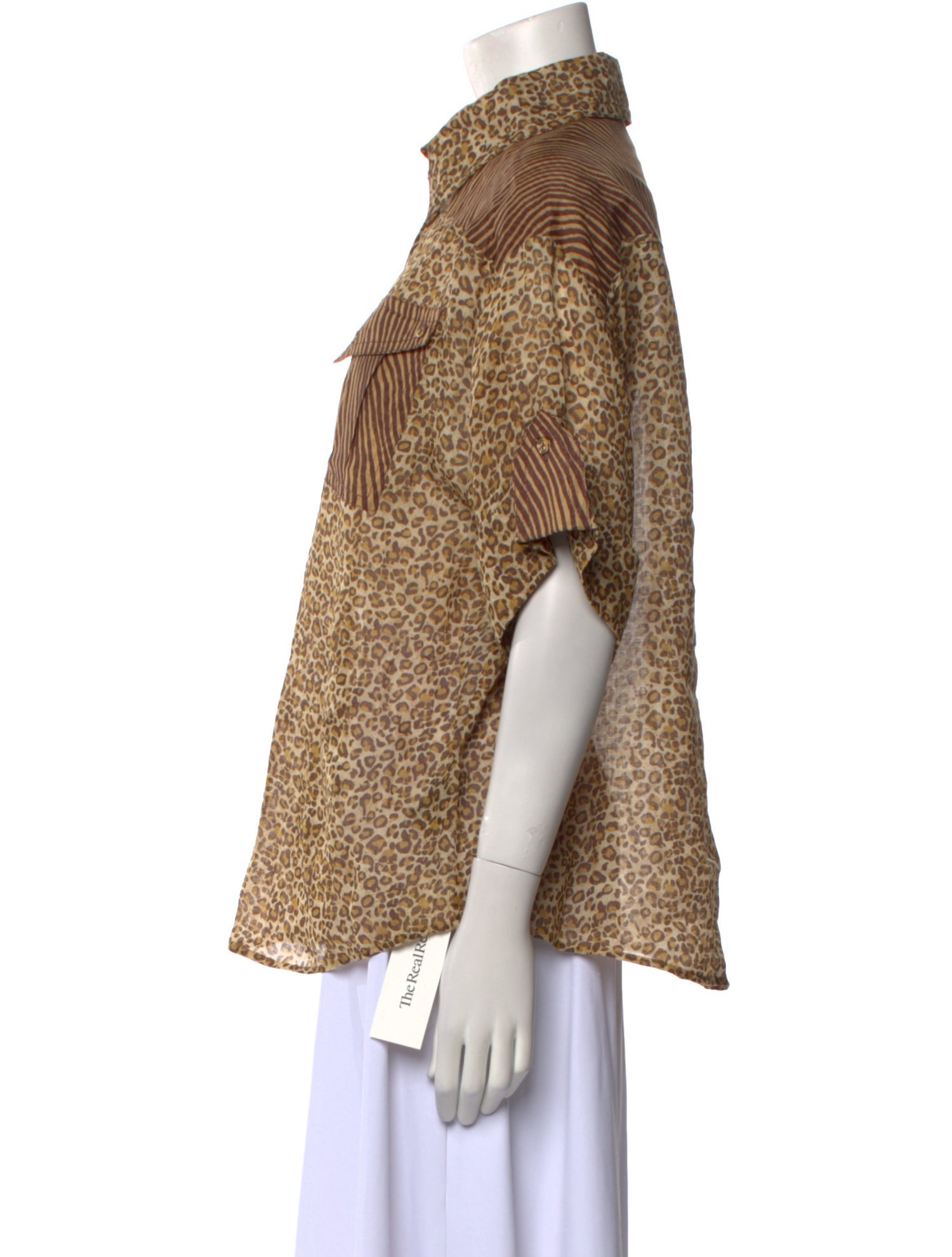 Zimmermann Printed Short Sleeve Button-Up Top