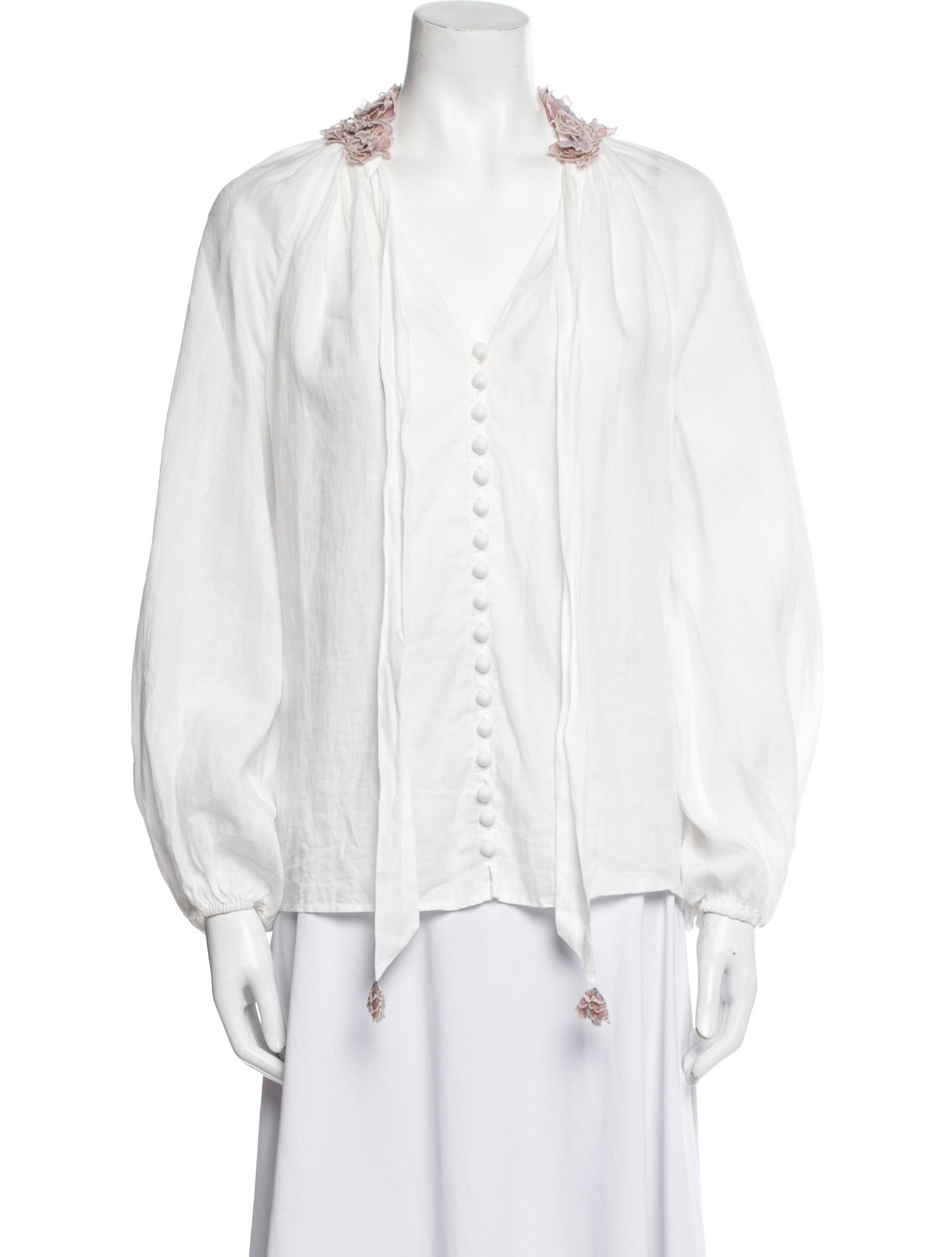 Zimmermann Linen V-Neck Blouse