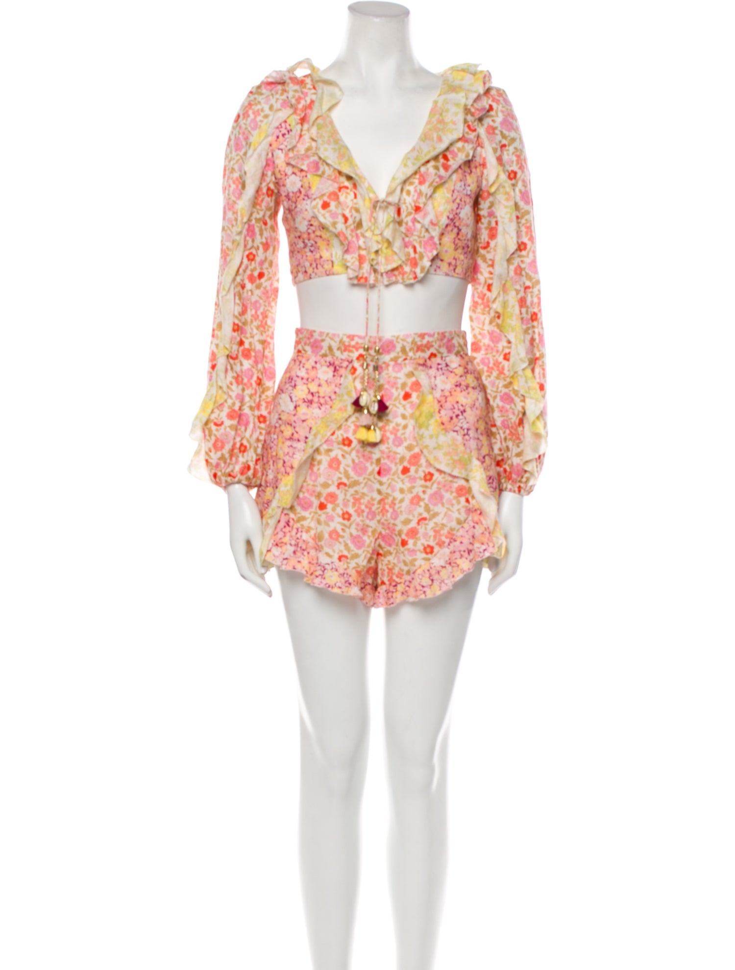 Zimmermann Linen Floral Print Short Set