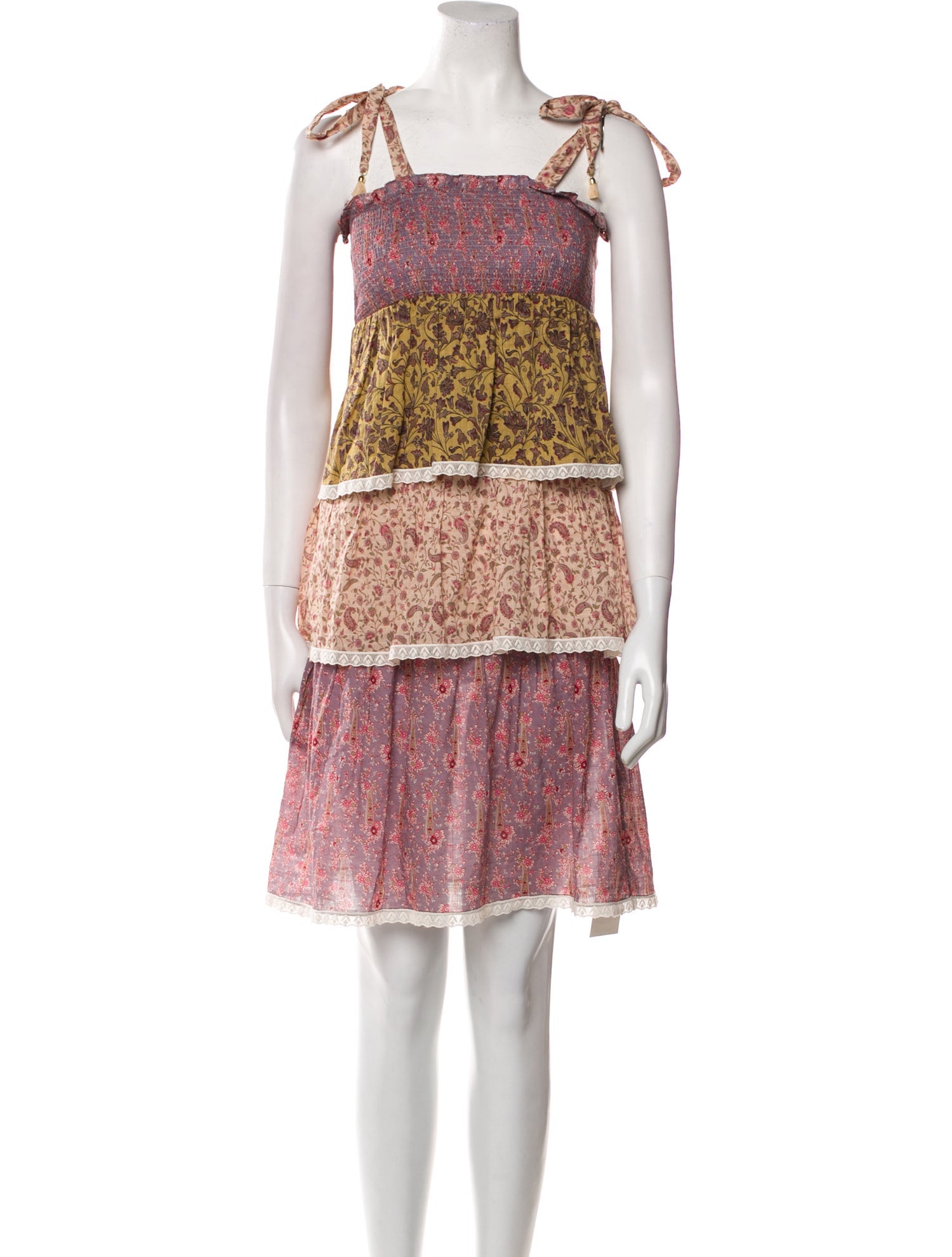 Zimmermann Kids Girls' Floral Print Lace-Trimmed Sleeveless Dress