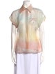Zimmermann Linen Tie-Dye Print Button-Up Top