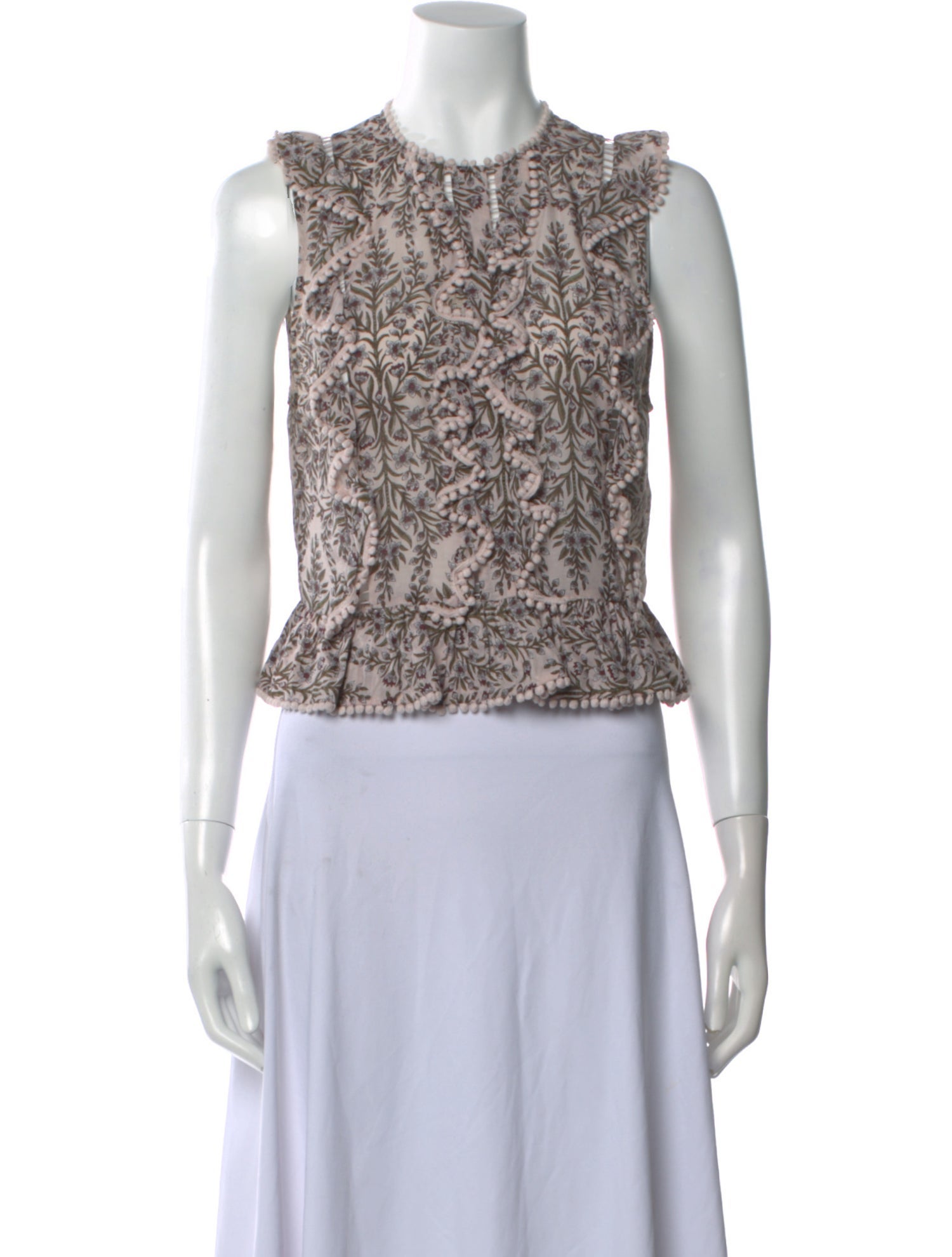 Zimmermann Printed Crew Neck Crop Top