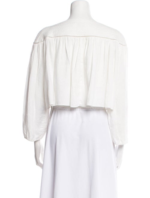 Zimmermann Linen Off-The-Shoulder Crop Top