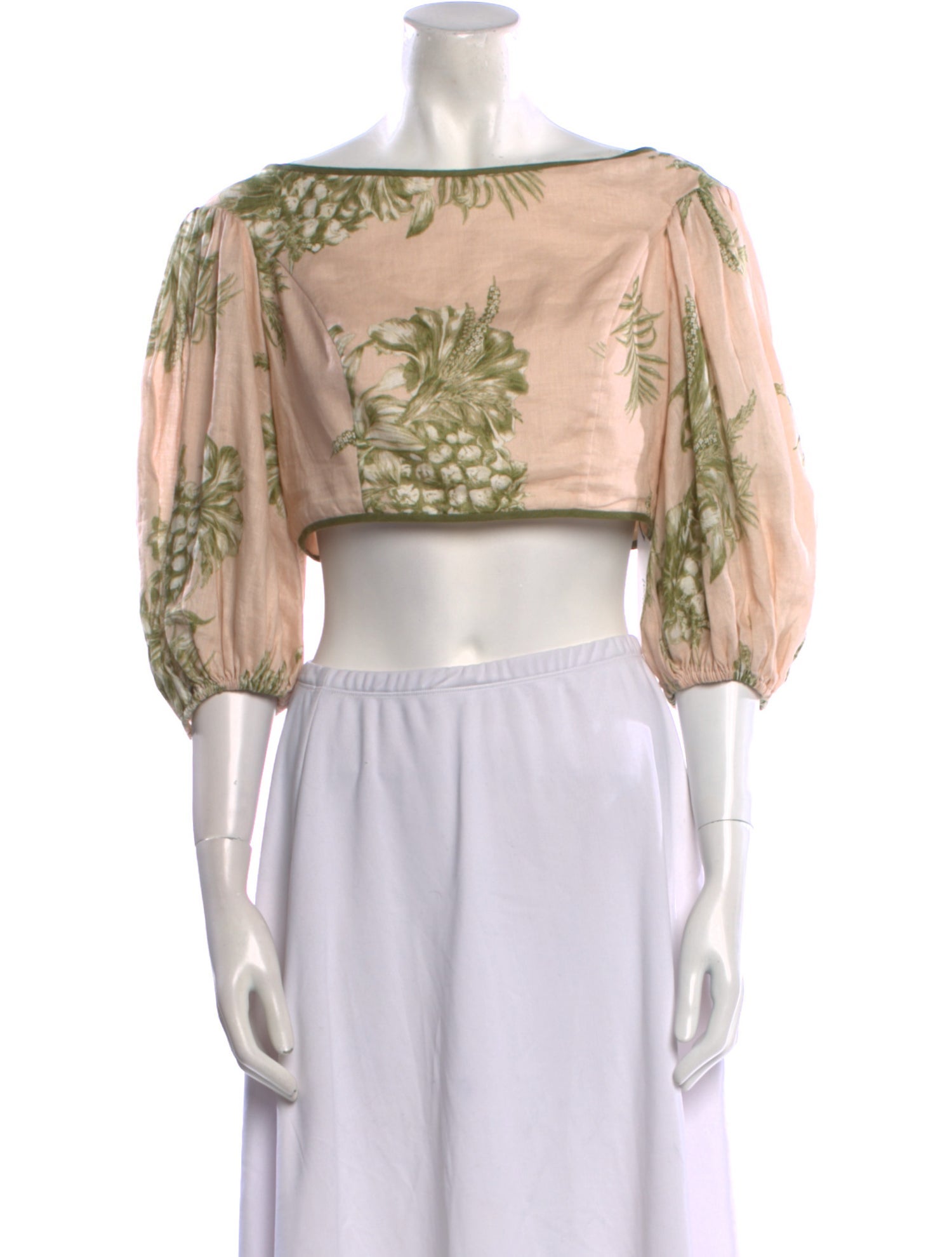 Zimmermann Linen Floral Print Crop Top