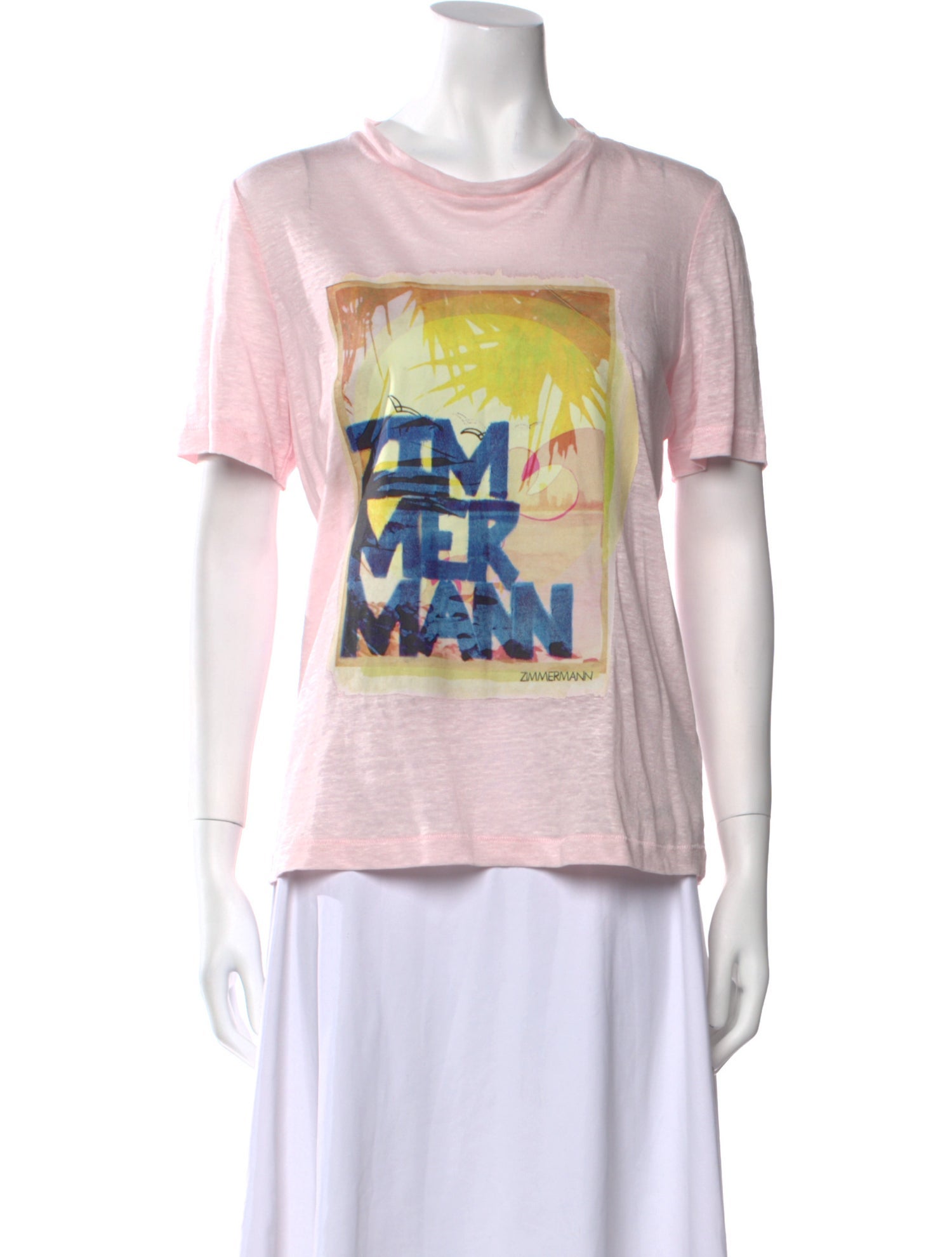 Zimmermann Linen Graphic Print T-Shirt