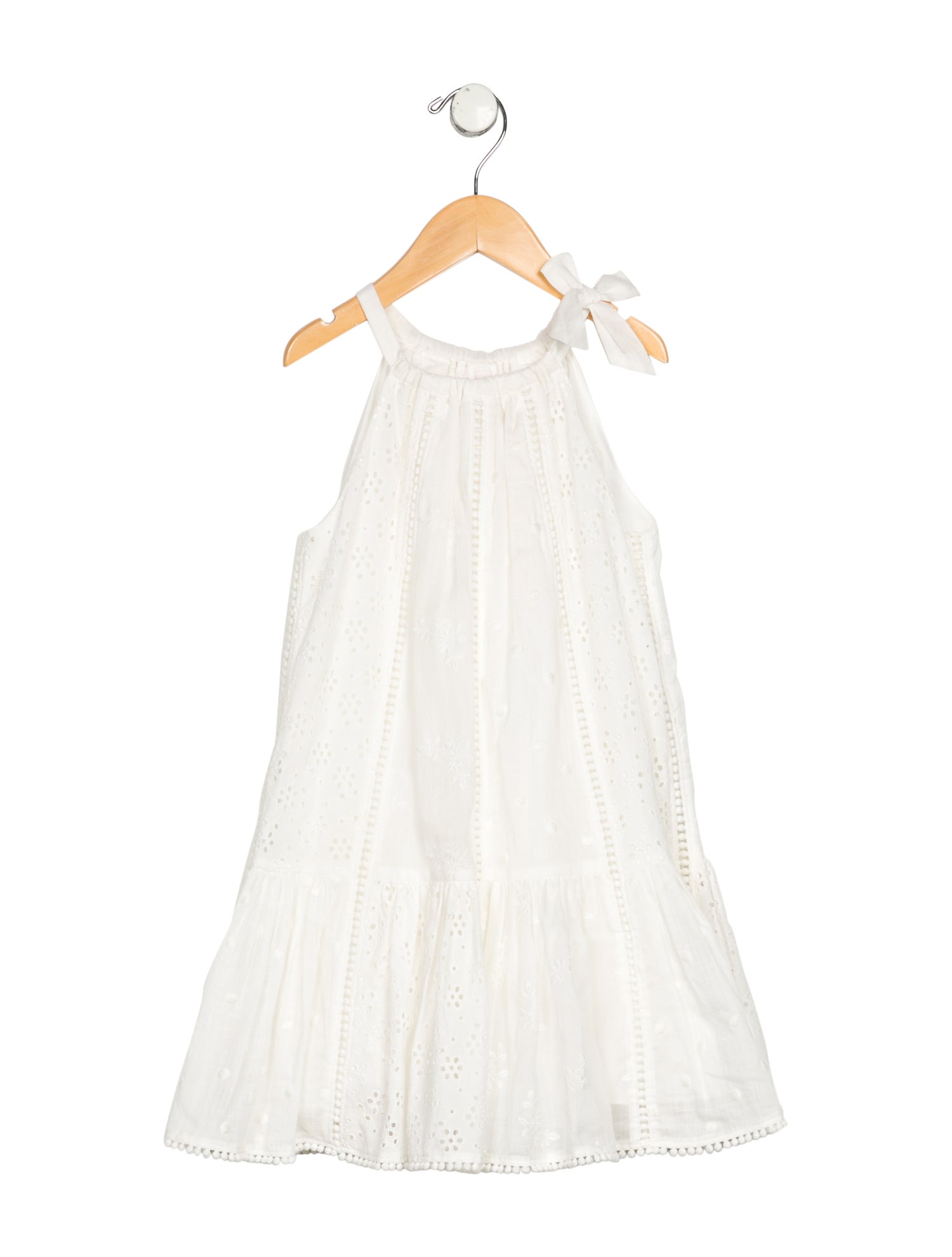 Zimmermann White Girls Embroidered Sleeveless Dress