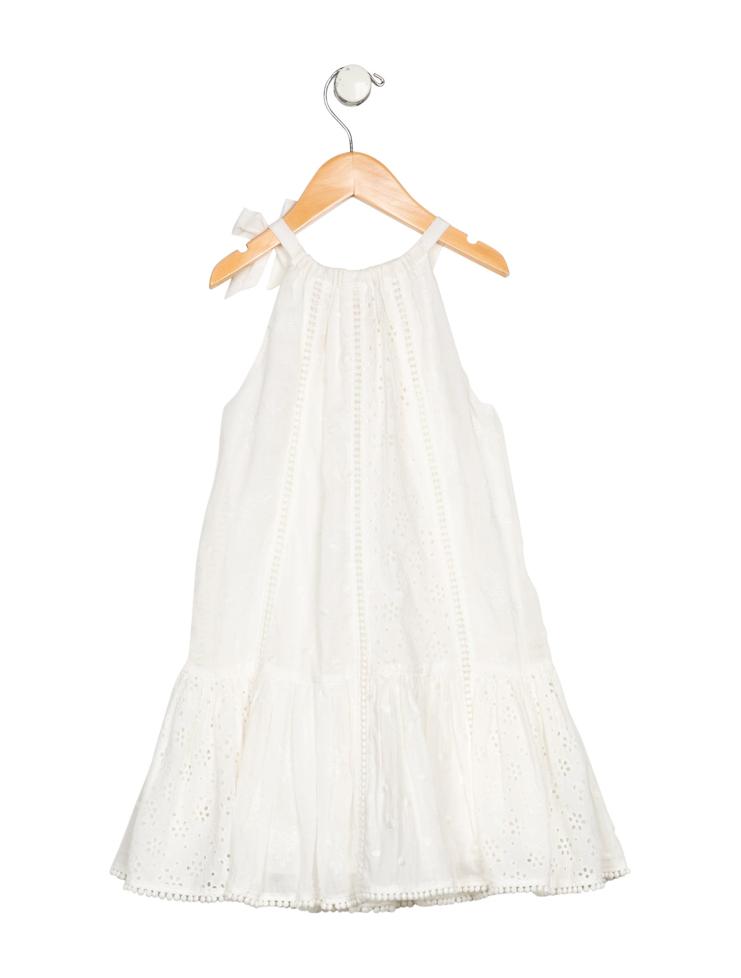 Zimmermann White Girls Embroidered Sleeveless Dress