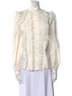 Zimmermann Lace Pattern Mock Neck Button-Up Top