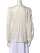 Zimmermann Lace Pattern Mock Neck Button-Up Top