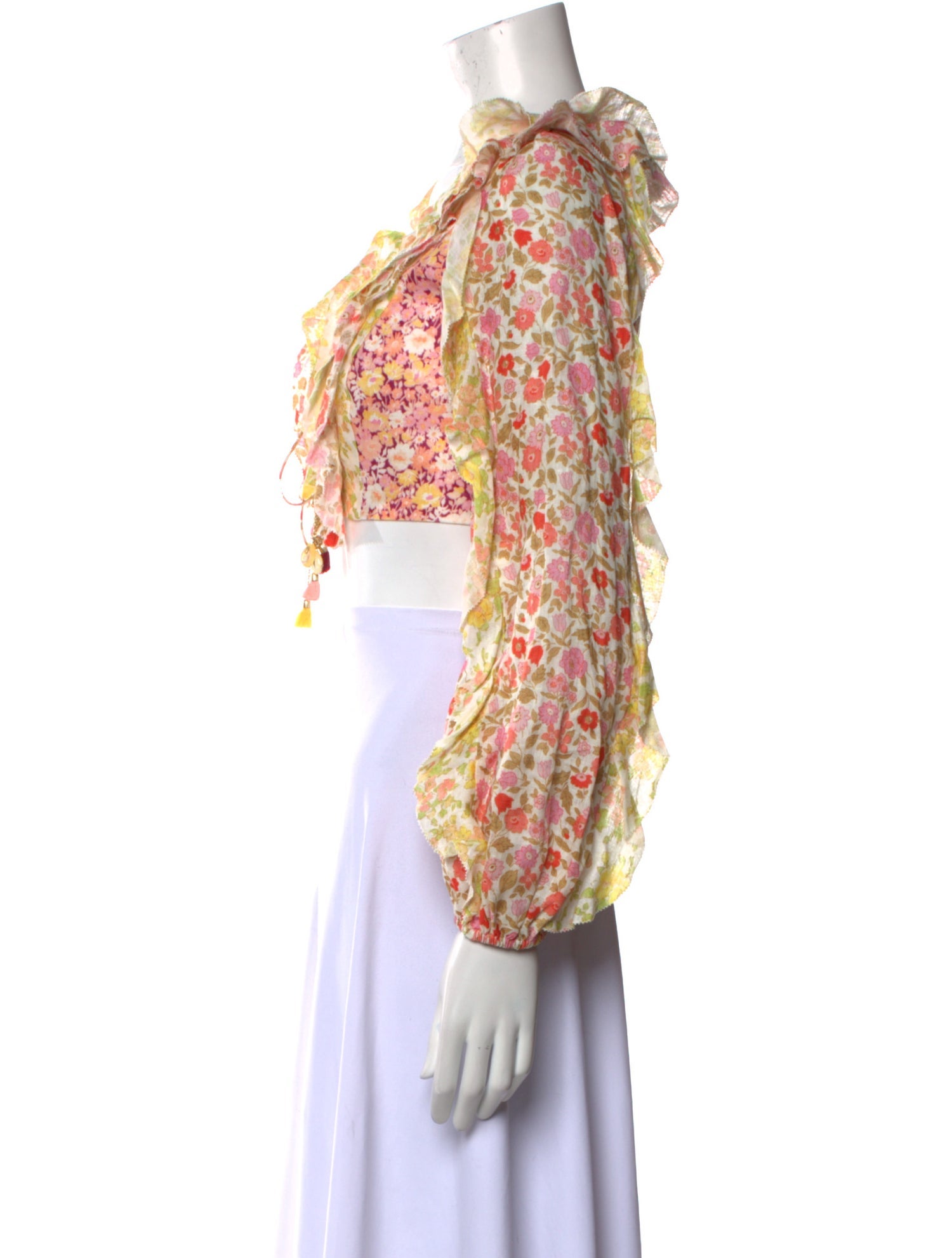 Zimmermann Linen Floral Print Crop Top w/ Tags