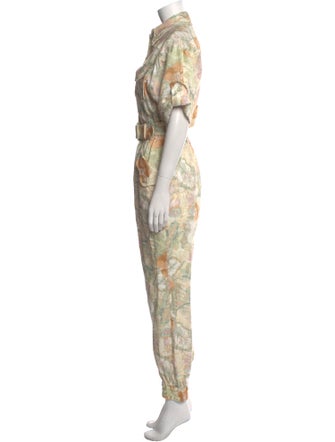 Zimmermann Linen Floral Print Jumpsuit