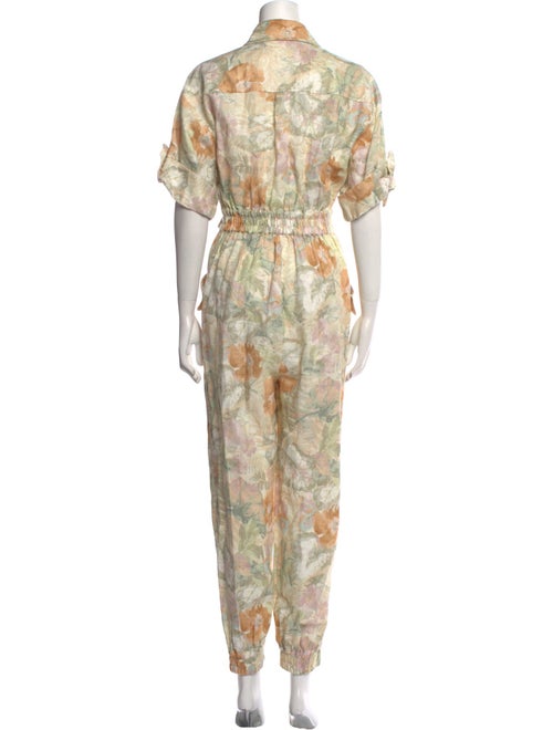 Zimmermann Linen Floral Print Jumpsuit