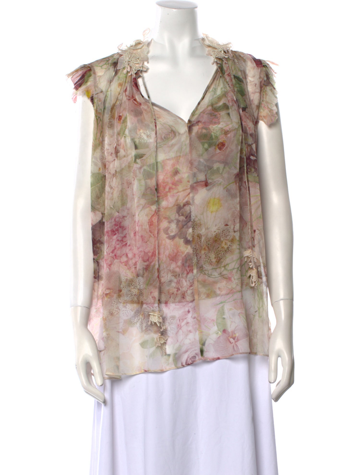 Zimmermann Linen Floral Print Blouse