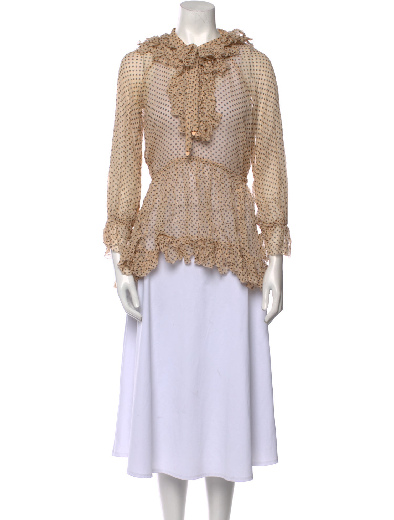 Zimmermann Silk Polka Dot Print Blouse