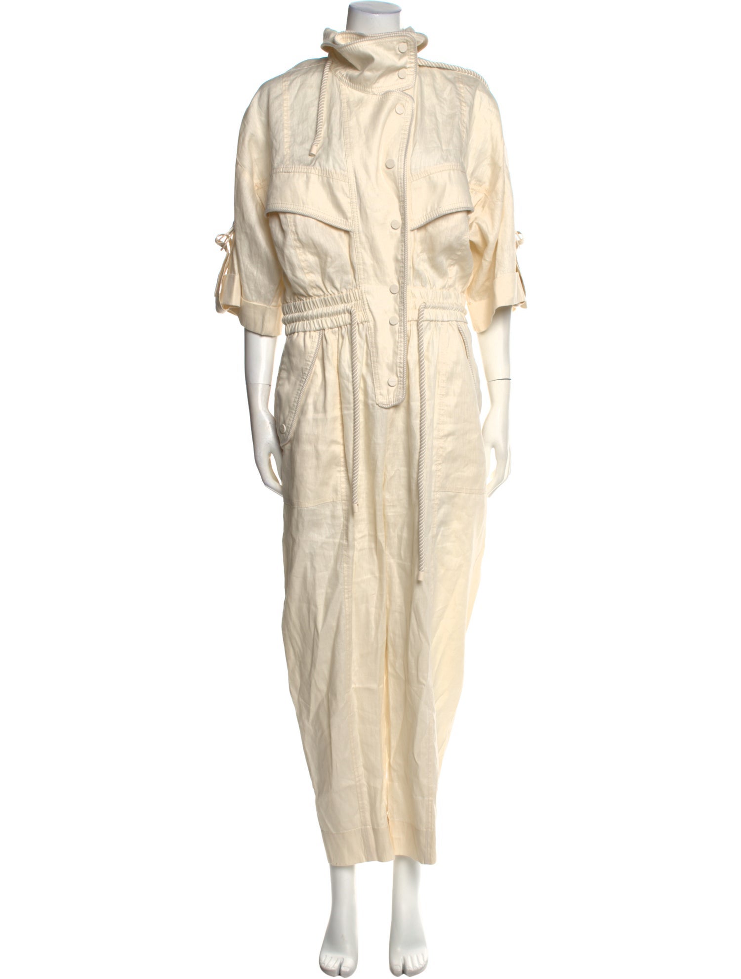 Zimmermann Linen Mock Neck Jumpsuit