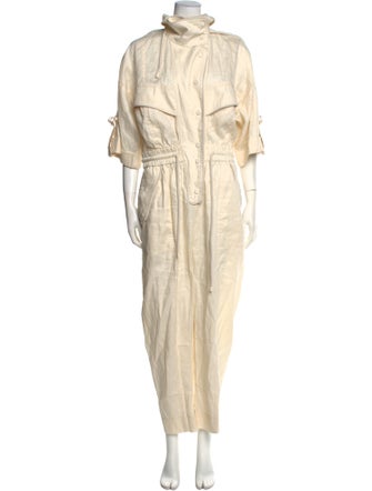 Zimmermann Linen Mock Neck Jumpsuit