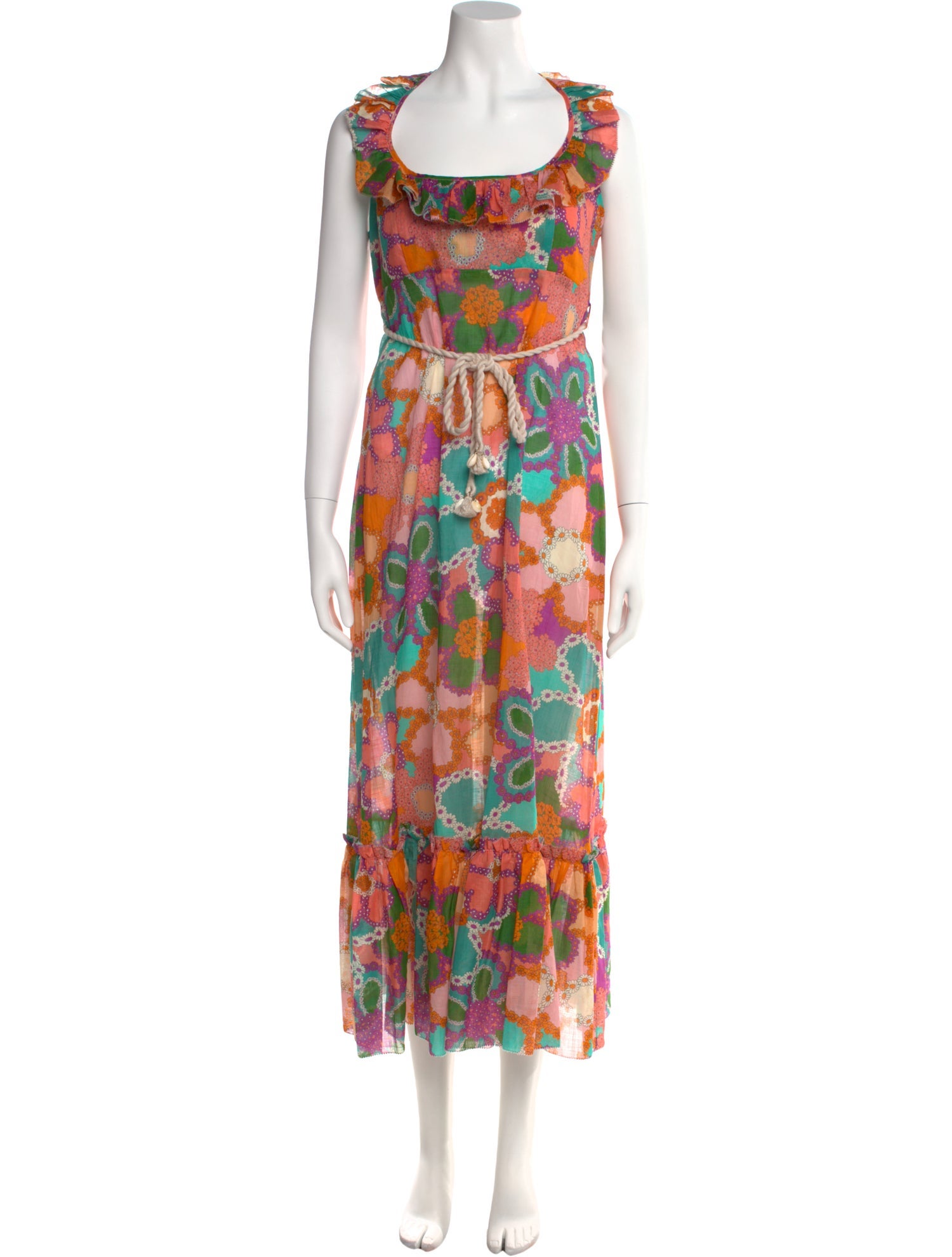 Mi_sa✨ MISA Los Angeles Floral Print Midi Length Dress - Yellow