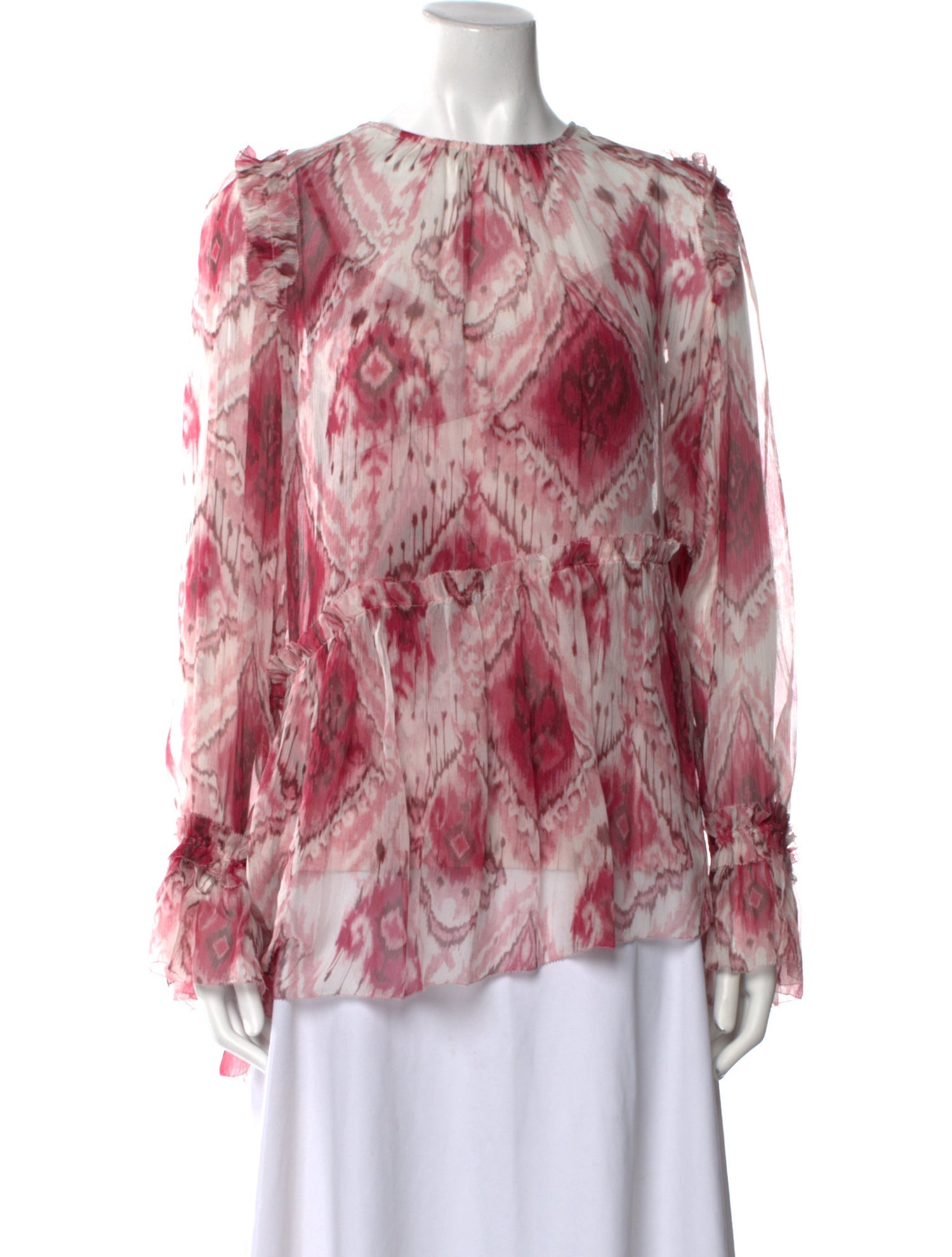 Zimmermann Printed Bateau Neckline Blouse