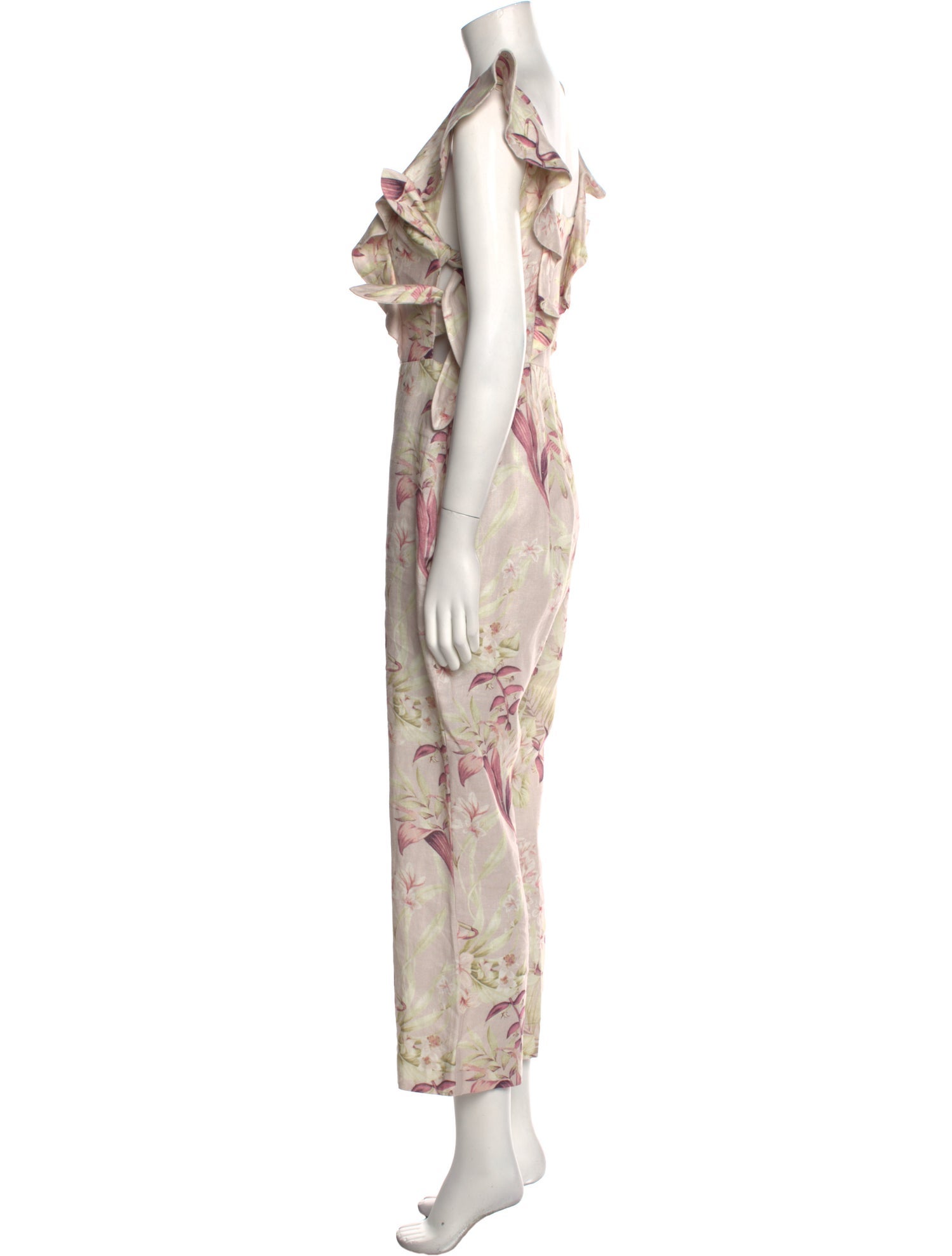 Zimmermann Linen Floral Print Jumpsuit
