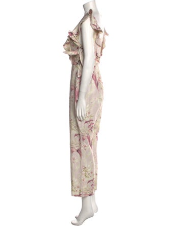 Zimmermann Linen Floral Print Jumpsuit