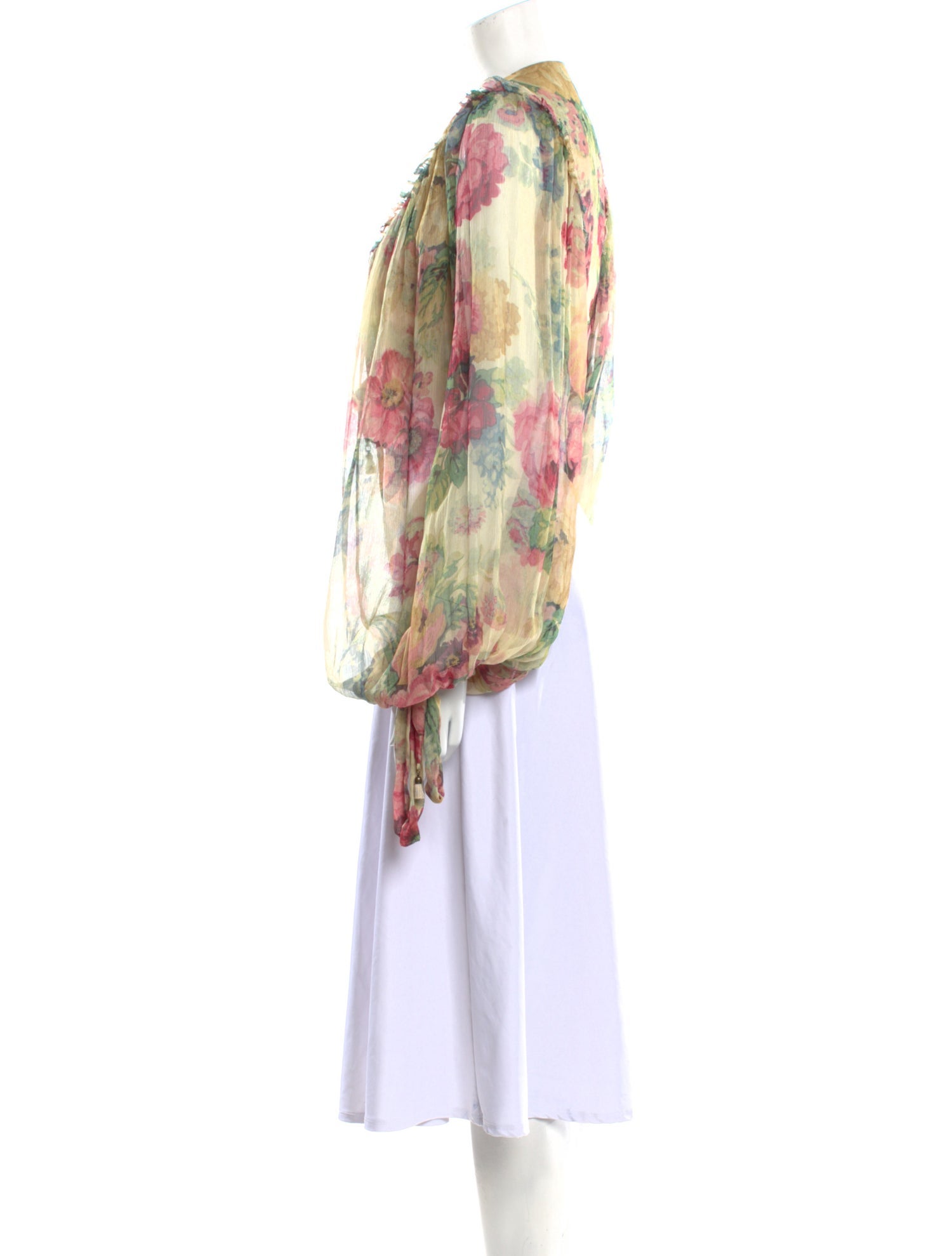 Zimmermann Silk Floral Print Crop Top