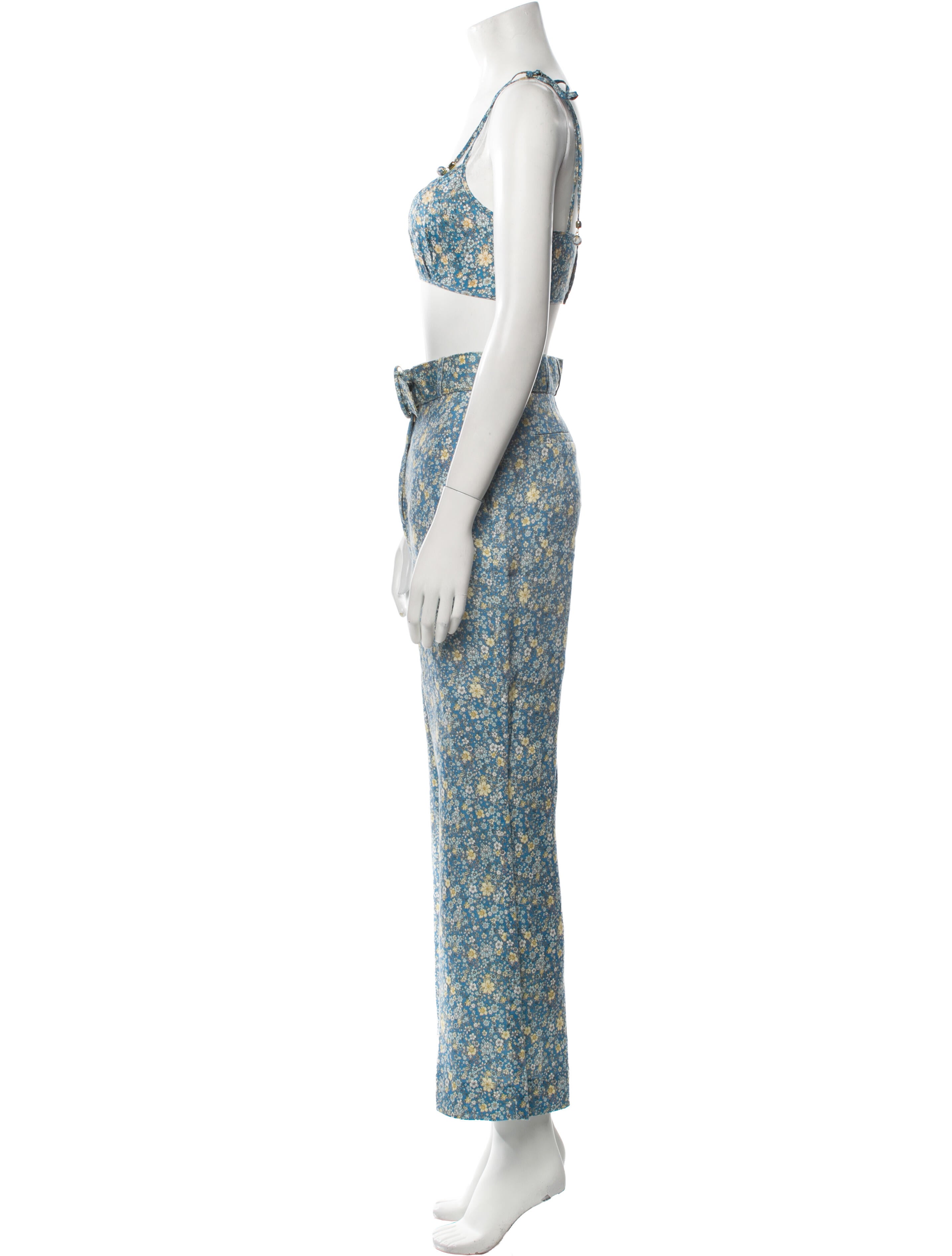 Zimmermann Linen Floral Print Pant Set