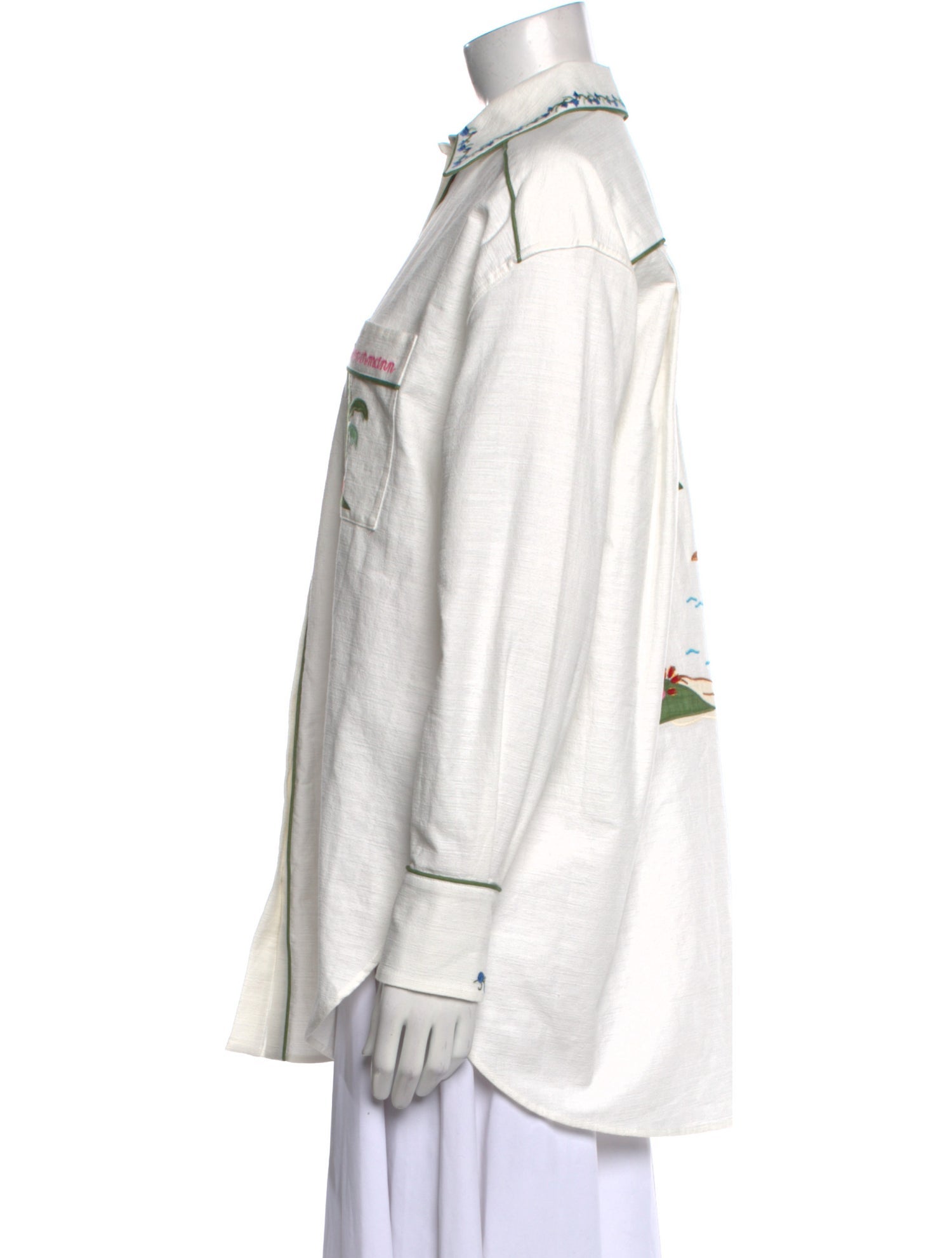 Zimmermann Graphic Print Long Sleeve Button-Up Top