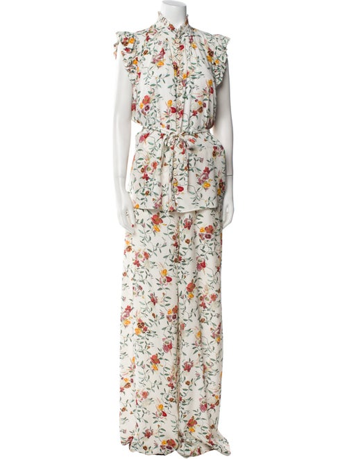 Zimmermann Printed Ruffle Embellishment Pant Set