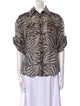 Zimmermann Linen Animal Print Button-Up Top