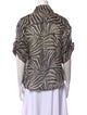 Zimmermann Linen Animal Print Button-Up Top
