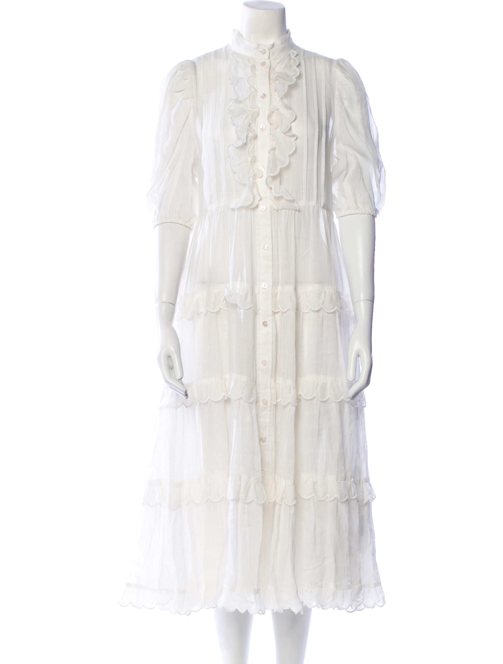 Zimmermann Mock Neck Midi Length Dress