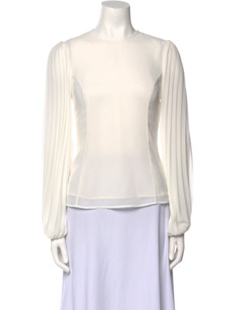 Zimmermann Bateau Neckline Long Sleeve Blouse