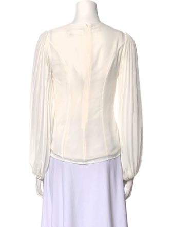 Zimmermann Bateau Neckline Long Sleeve Blouse