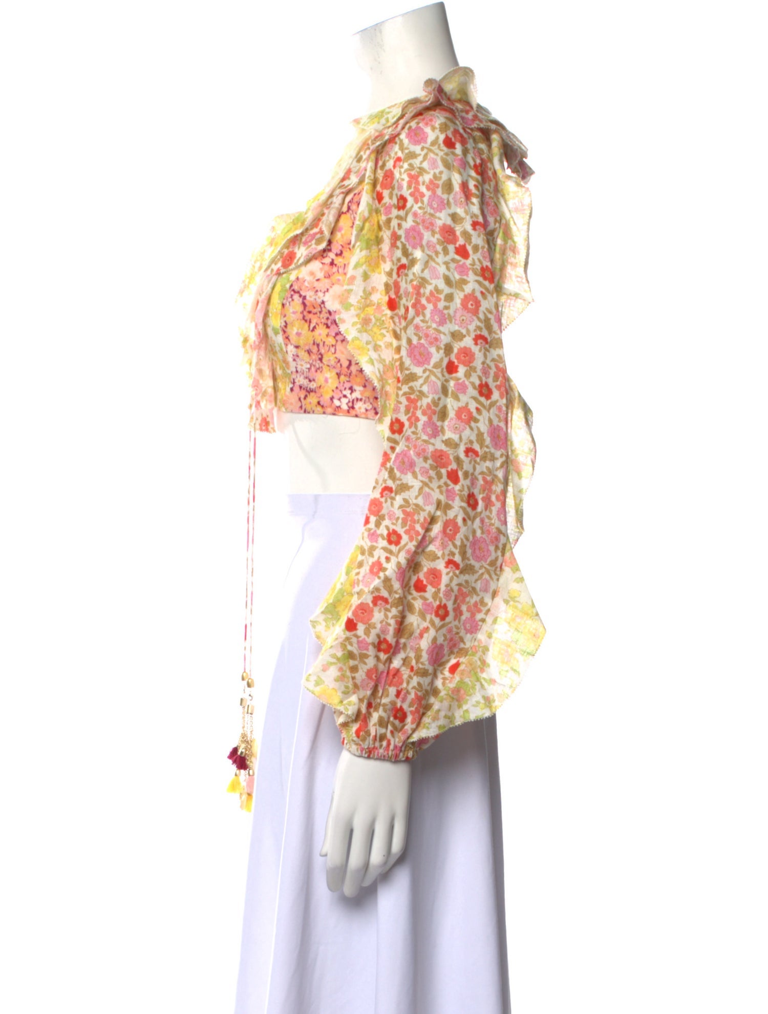 Zimmermann Linen Floral Print Crop Top w/ Tags