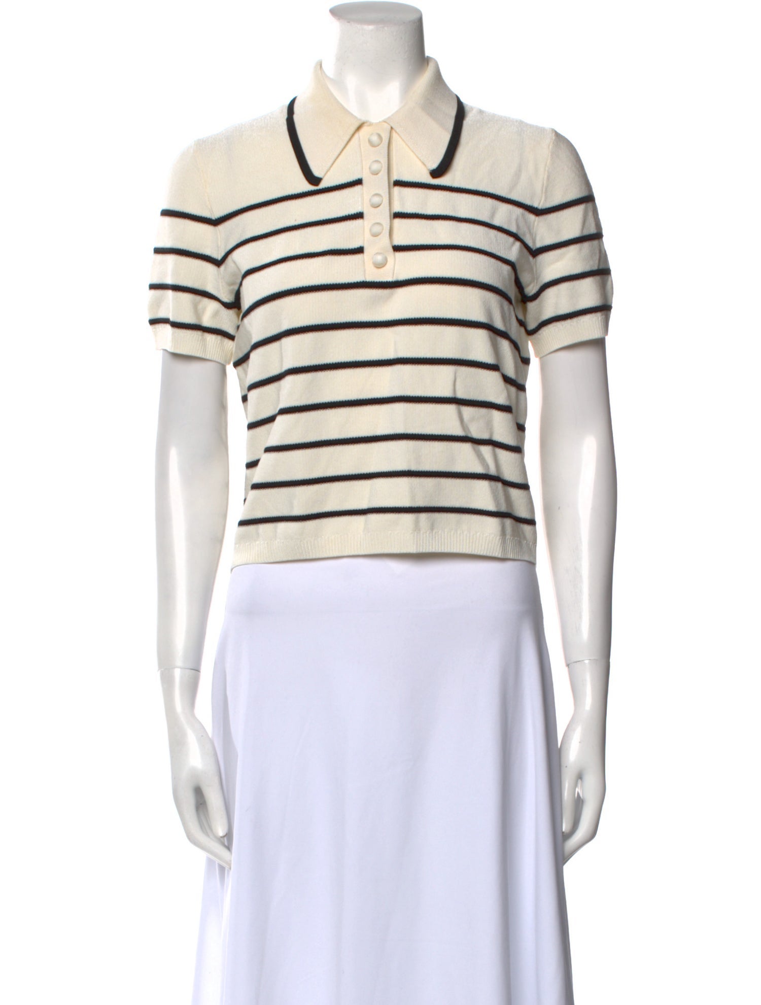 Zimmermann Striped Short Sleeve Polo