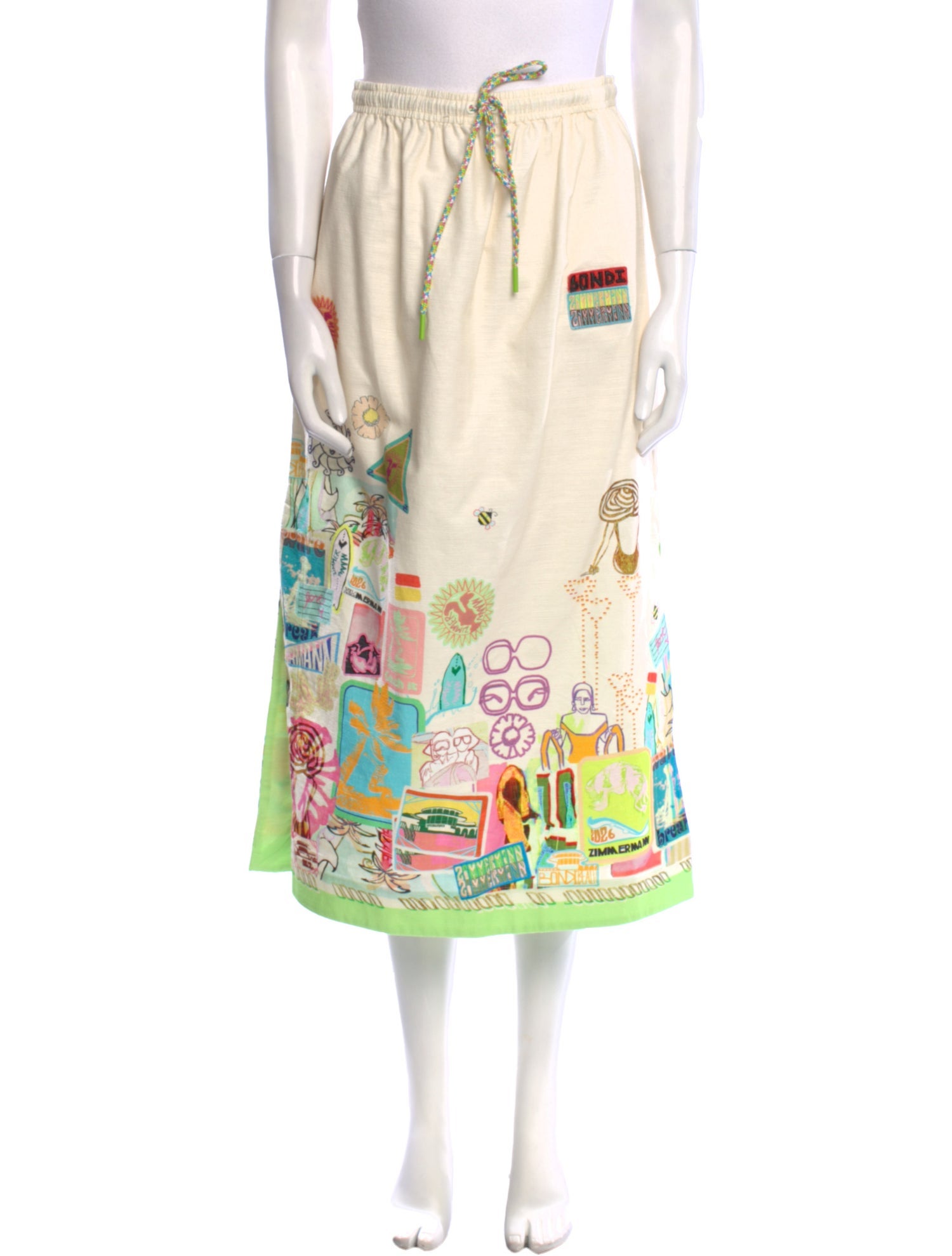 Zimmermann Printed Midi Length Skirt