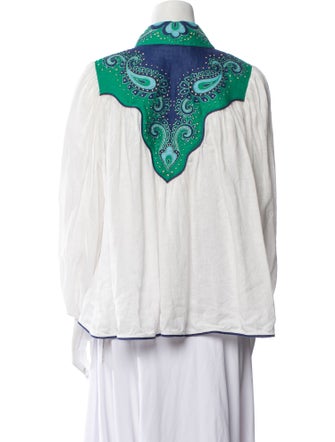 Zimmermann Linen Printed Button-Up Top