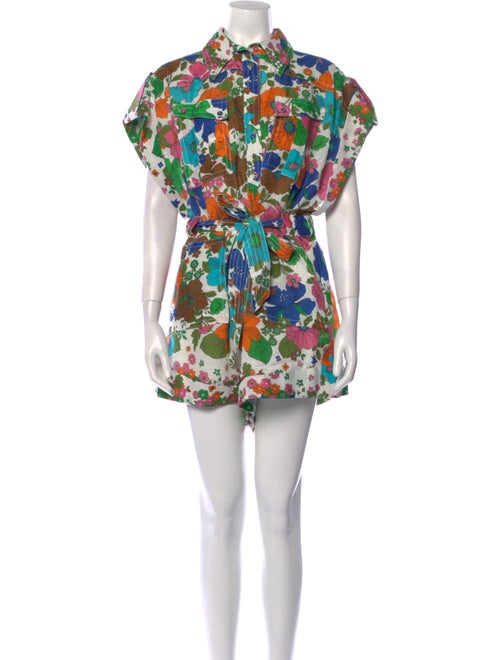Zimmermann Linen Floral Print Romper