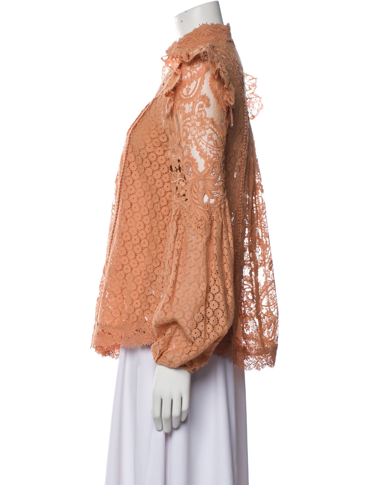 Zimmermann Lace Mock Neck Blouse