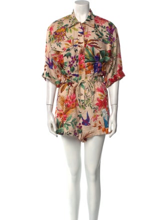 Zimmermann Linen Floral Print Romper