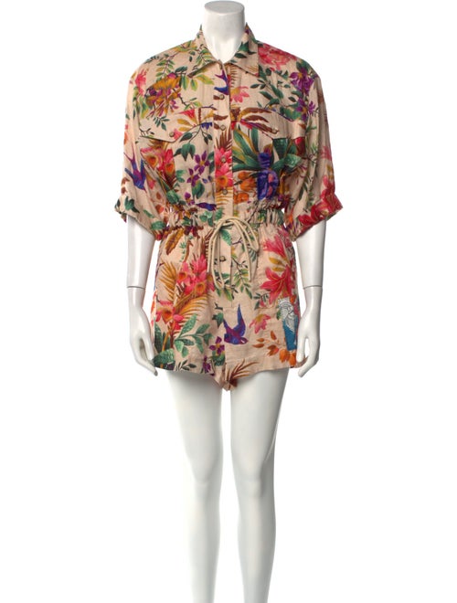 Zimmermann Linen Floral Print Romper