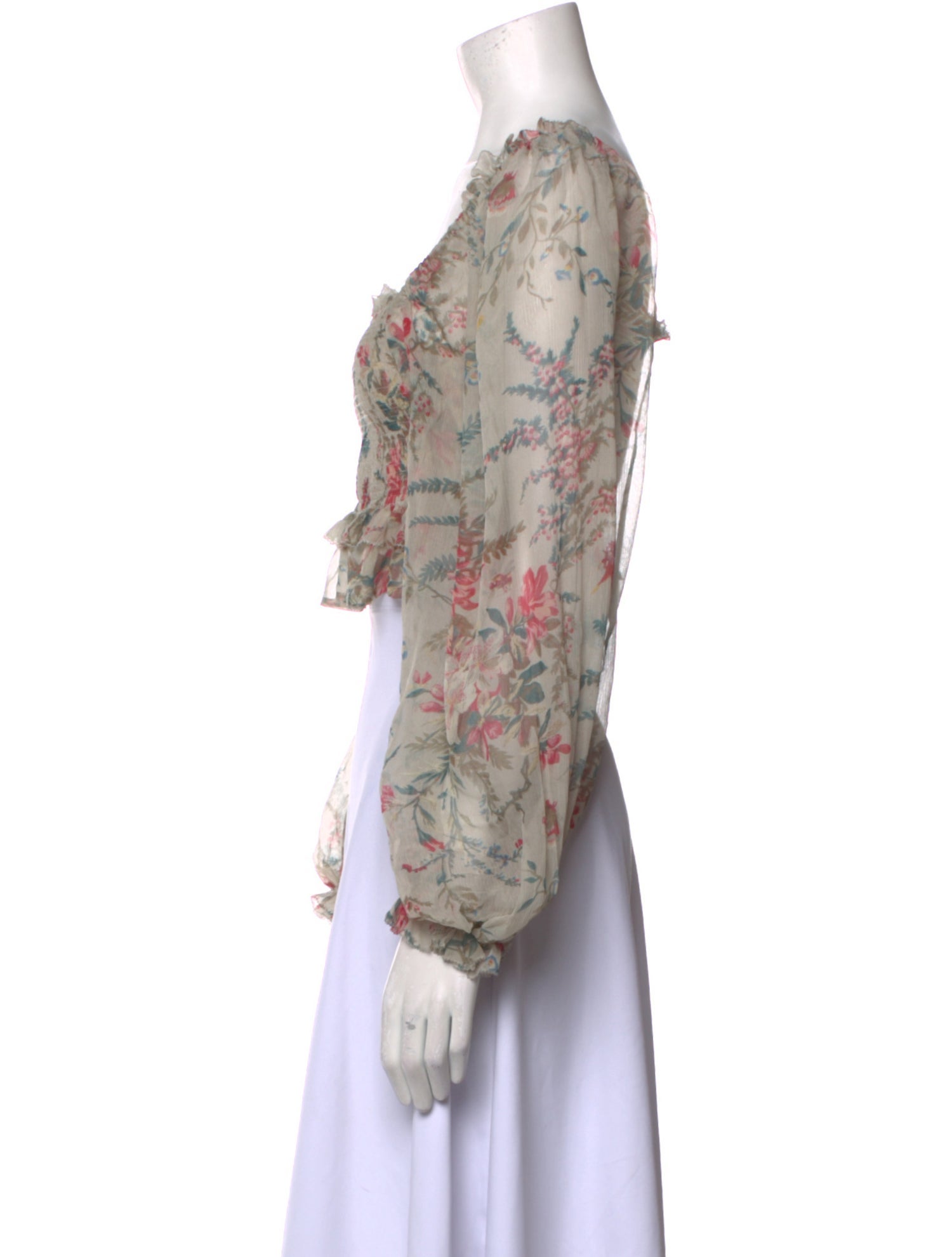 Zimmermann Silk Floral Print Crop Top