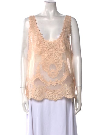 Zimmermann Linen Lace Pattern Top