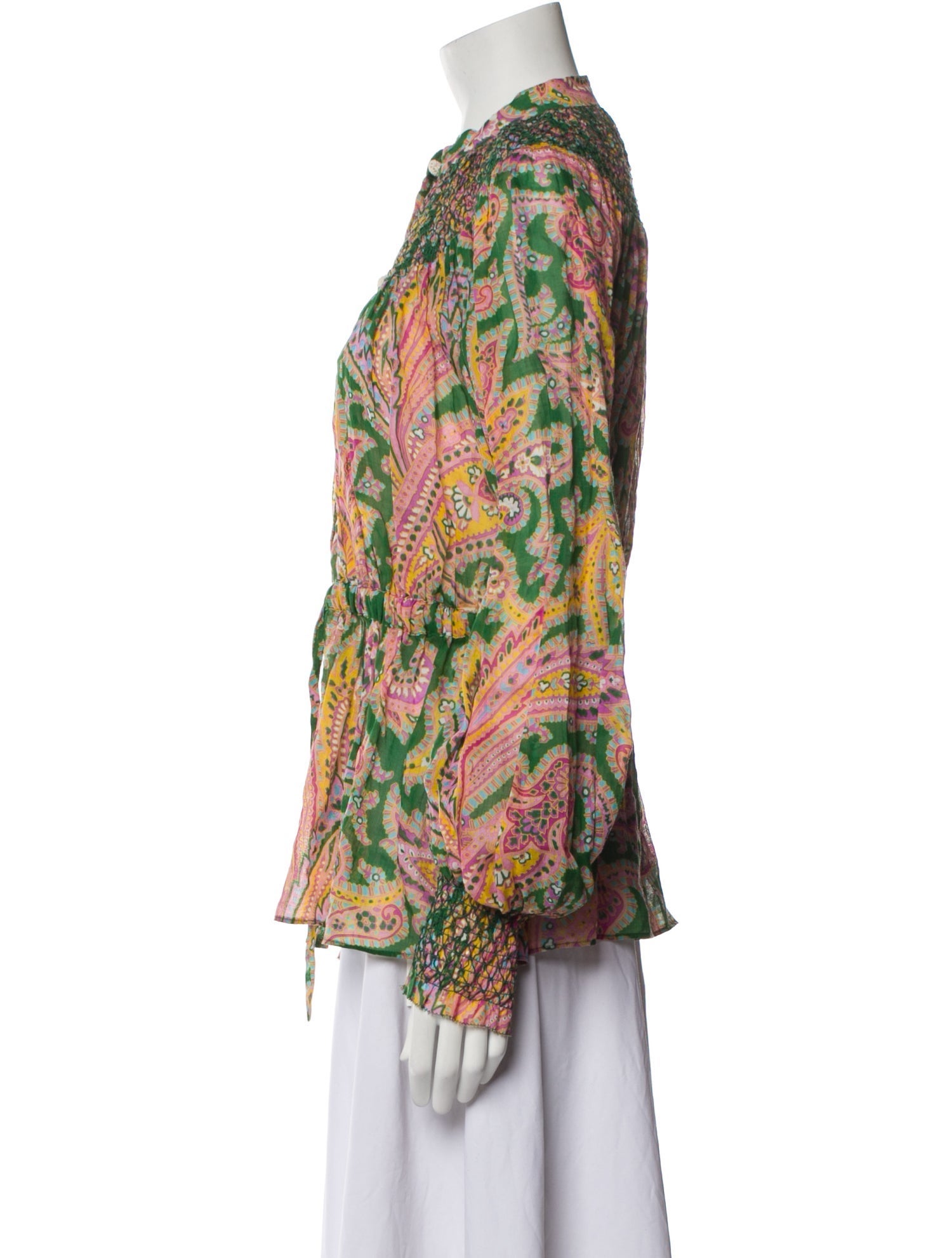 Zimmermann Printed Mock Neck Blouse