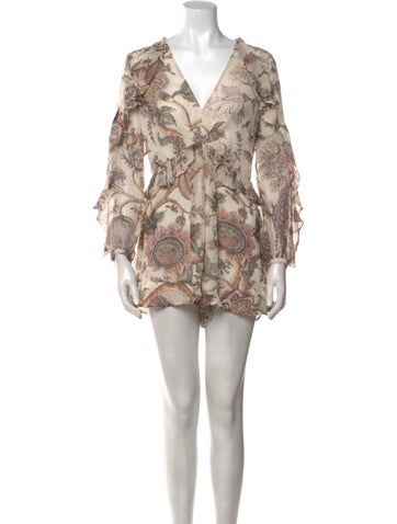 Zimmermann Jumpsuits and Rompers Silk Printed Romper S