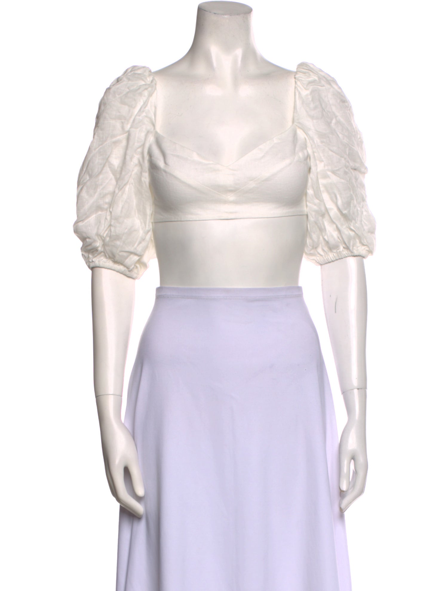 Zimmermann Linen Square Neckline Crop Top