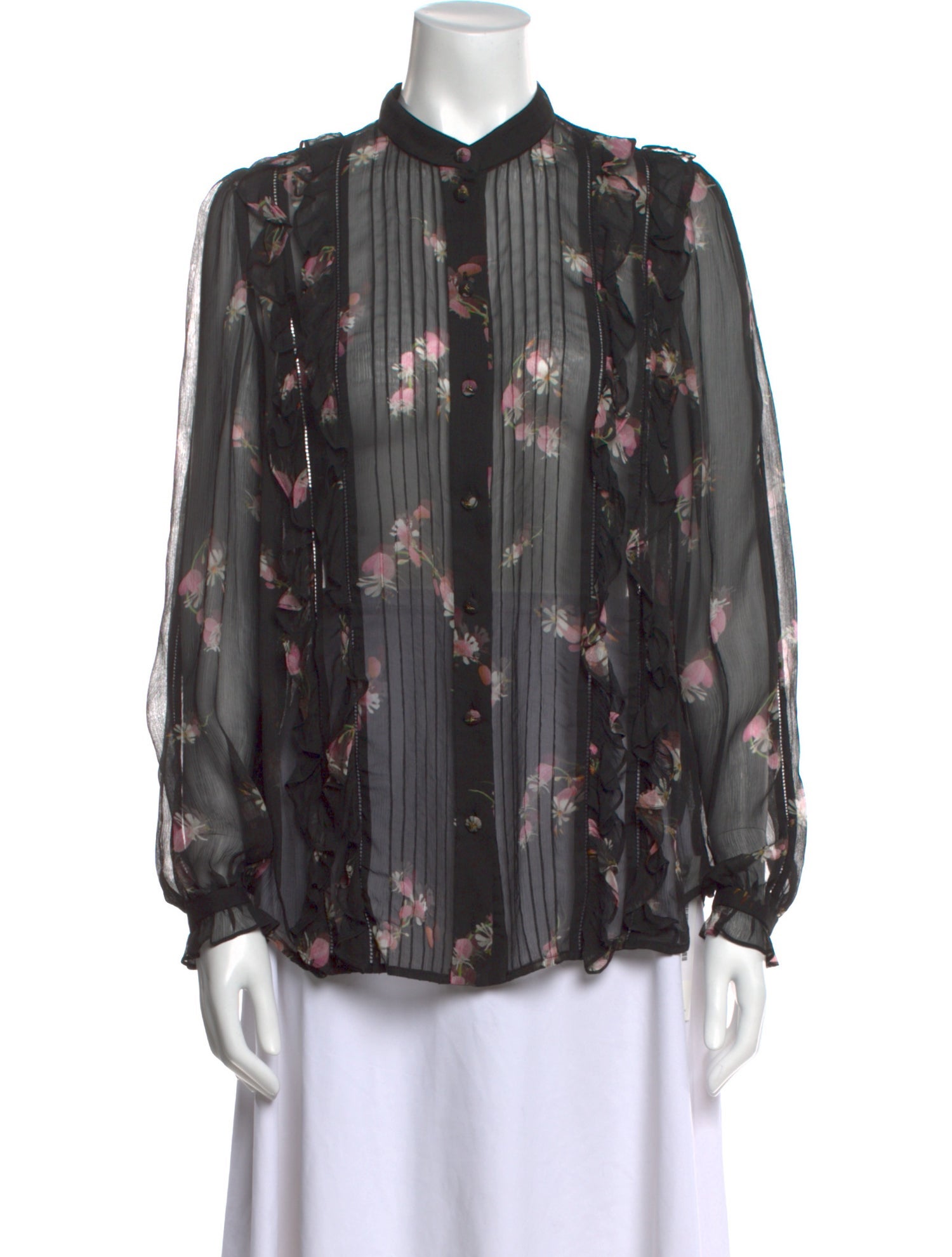 Zimmermann Floral Print Mock Neck Blouse