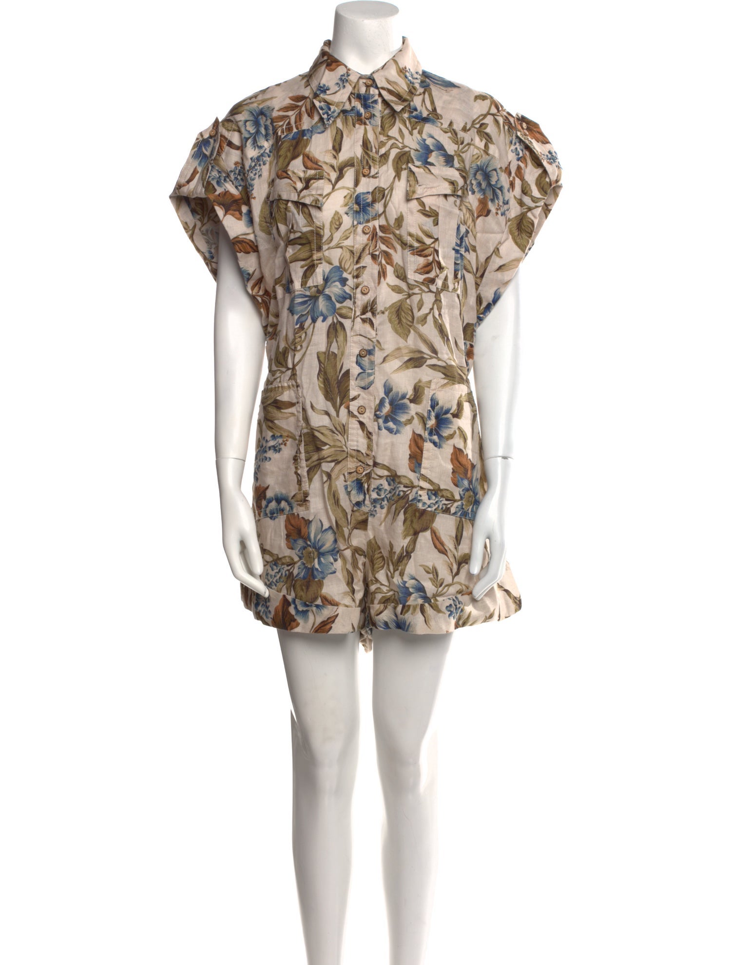 Zimmermann Linen Floral Print Romper